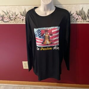 Black Freedom Ring Women's Top